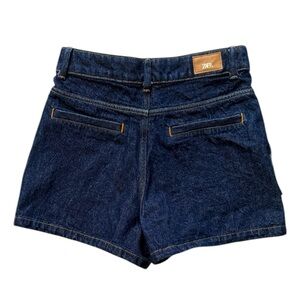 NWOT Zara Chic Dark Blue High Rise Patch Pocket Rigid Denim Jean Shorts Size 4